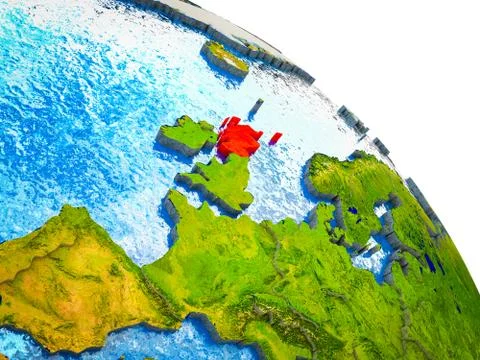 Map of Scotland on 3D Earth Illustrazione stock