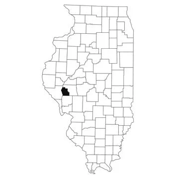 Map of Scott County in Illinois state on white background. single County ma.. Stock Illustration