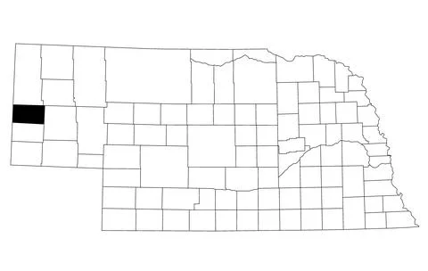 Map of scotts bluff County in Nebraska state on white background. single Co.. Stock Illustration