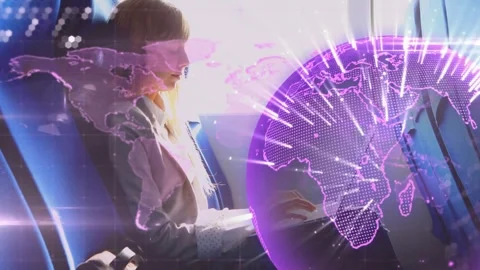 Map scrolling into view activating spinn... | Stock Video | Pond5