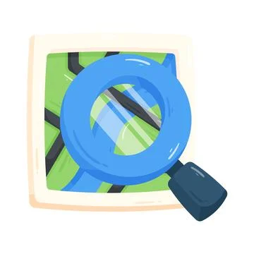 Map search Stock Illustration