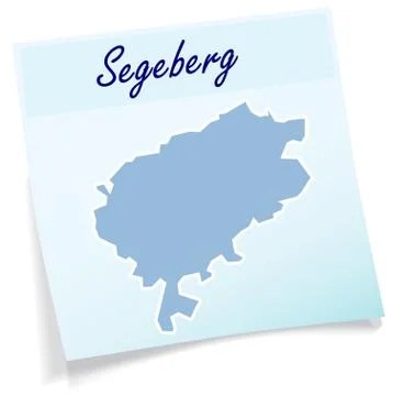 Map of segeberg as sticky note Stock Illustration
