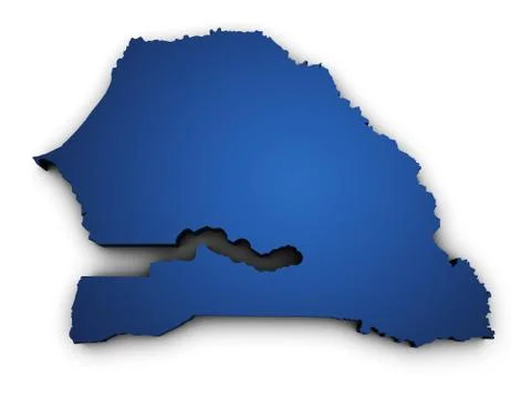 Map of senegal 3d shape Stock Illustration