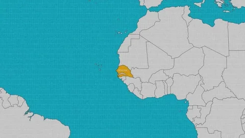 Map of Senegal Stock Footage 295283658