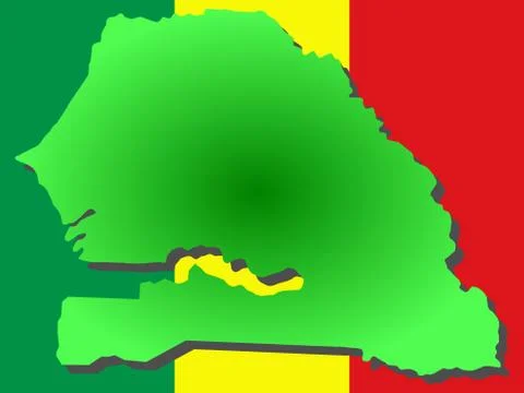 Map of senegal Stock Illustration
