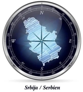 Map of serbia with borders Stock Illustration