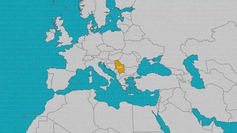 Map of Serbia Stock Footage 295283662