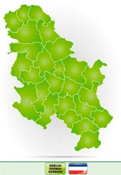 Map of serbia Stock Illustration