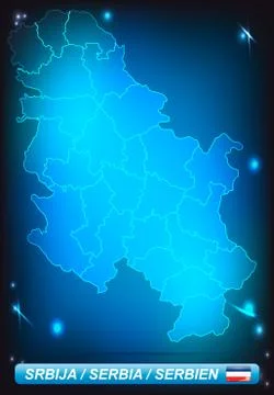 Map of serbia Illustrazione stock