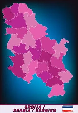 Map of serbia Stock Illustration