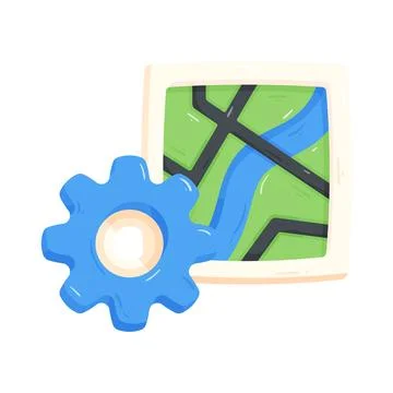Map setting Stock Illustration