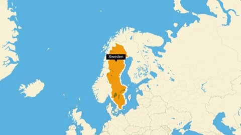 Map Of sewedn Stock Footage 294082755