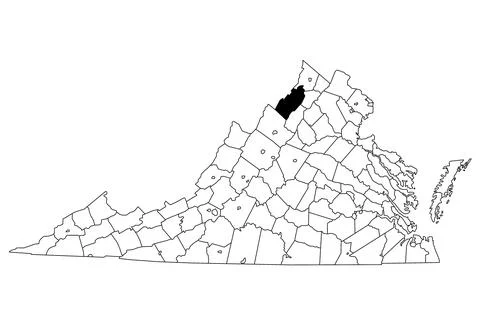 Map of Shenandoah County in Virginia state on white background. single Coun.. Stock Illustration