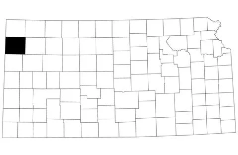 Map of Sherman County in Kansas state on white background. single County ma.. Illustrazione stock