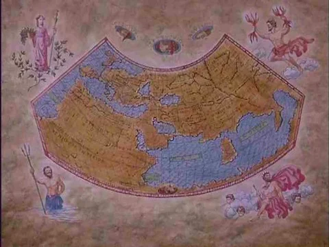 A map showing the god Aether and air traffic controllers handling airliners are Vidéo 79467365