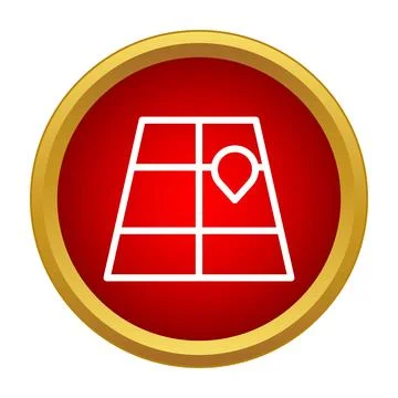 Map showing location pin for destination navigation Stock Illustration