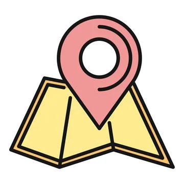 Map showing location pin marker for navigation Stock Illustration