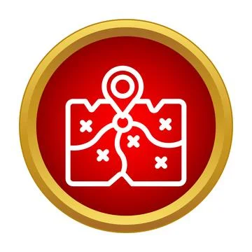 Map showing location pin for navigation and destination Illustrazione stock