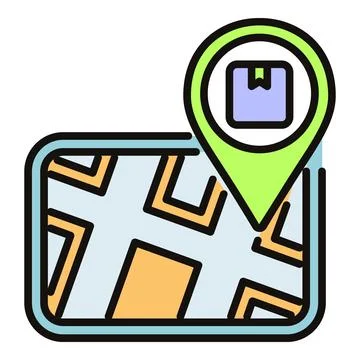 Map showing location pin for package delivery tracking 스톡 일러스트