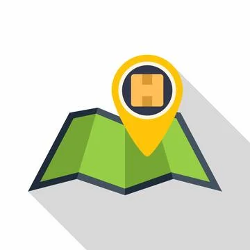 Map showing package tracking delivery location pin Stock Illustration