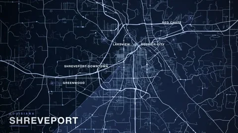 Map of Shreveport Stock-Footage 340892175