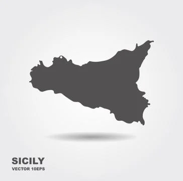 Map Of Sicily. Italy. Vector illustration Stock Illustration