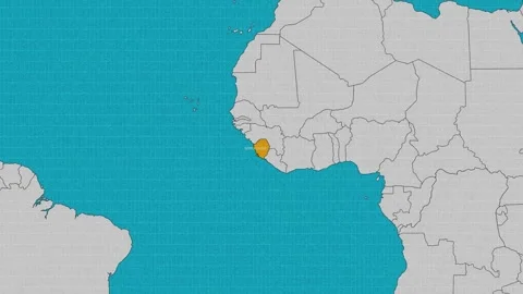 Map of Sierra Leone Stock Footage 295283842