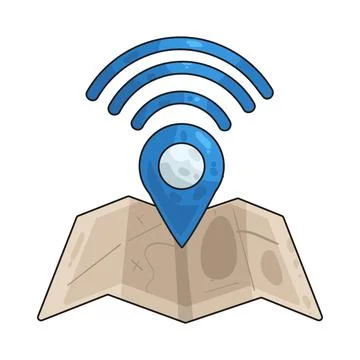 Map signal illustration 스톡 일러스트