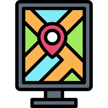 Map signboard icon, location map and navigation vector Stock Illustration