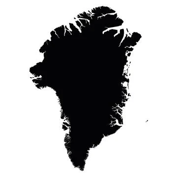 Map Silhouette of Greenland in Vector Format Stock Illustration