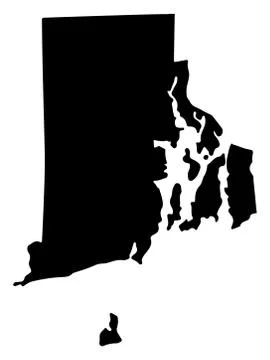 Map Silhouette US State Rhode Island Vector illustration Eps 10 Stock Illustration
