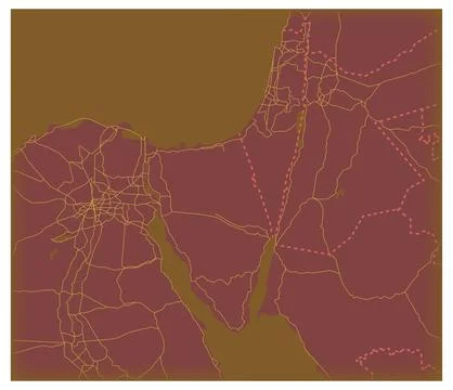 Map of the Sinai Peninsula Stock Illustration