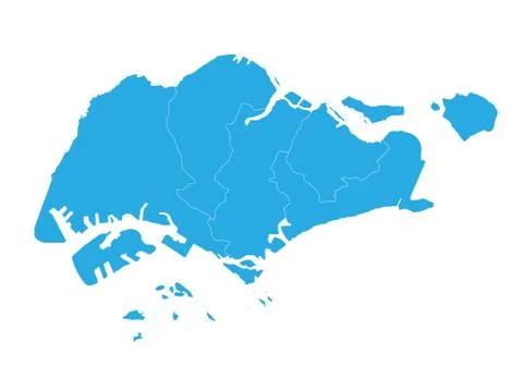 Map of singapore. High detailed vector map - singapore. Stock Illustration