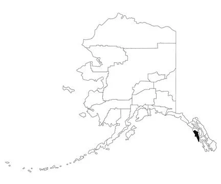 Map of Sitka borough in Alaska state on white background. single borough ma.. Stock Illustration
