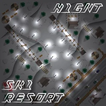 Map of the ski resort. Stock Illustration