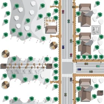 Map of the ski resort. Stock Illustration