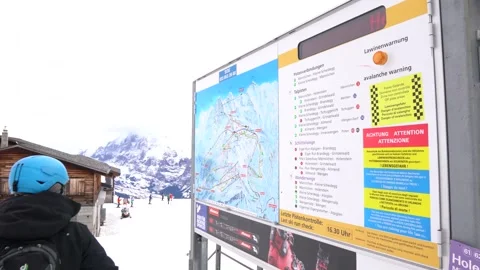 Map of the ski resort in Switzerland Stock Footage 195043217