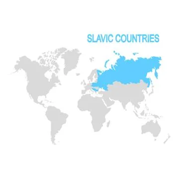 Map of the slavic countries Stock Illustration