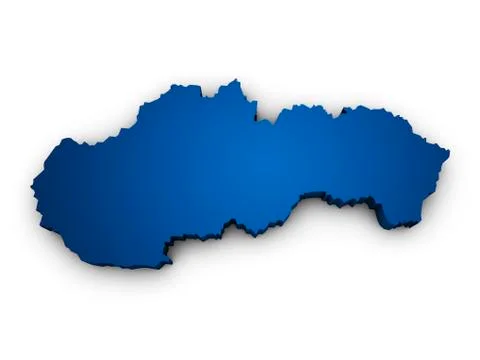 Map of slovakia 3d shape Stock Illustration