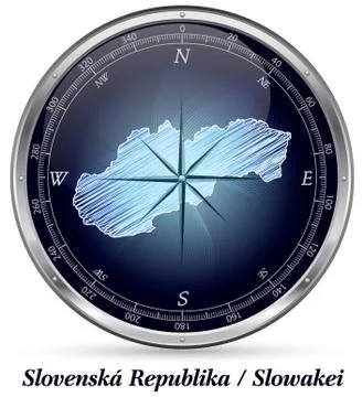 Map of slovakia with borders Stock Illustration