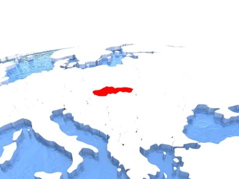 Map of Slovakia on globe Stock-Illustration