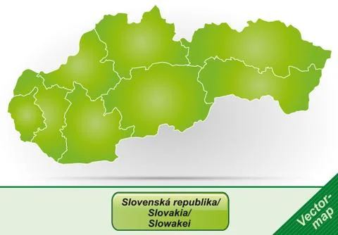 Map of slovakia Stock Illustration