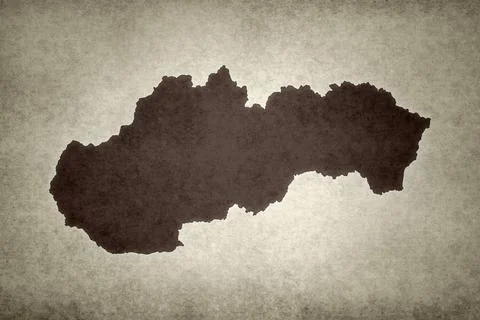 Map of Slovakia printed on a paper Stock Illustration