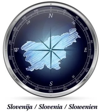 Map of slovenia with borders Stock Illustration