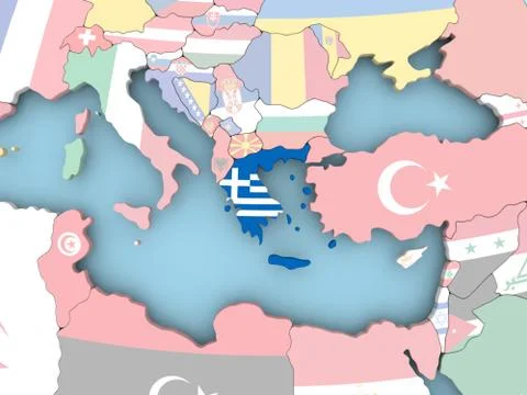 Map of Slovenia with flag on globe Illustrazione stock