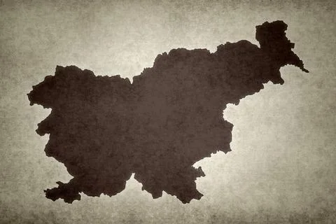 Map of Slovenia printed on a paper Stock Illustration