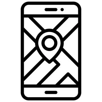 Map on smartphone icon, location map and navigation vector Stock Illustration