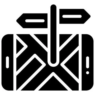 Map on smartphone icon, location map and navigation vector Stock Illustration