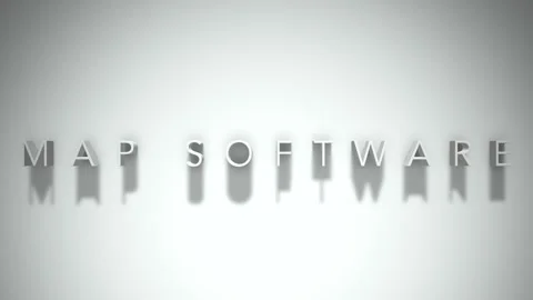 Map software 3D title animation with shadows on a white background Stock Footage 297817919