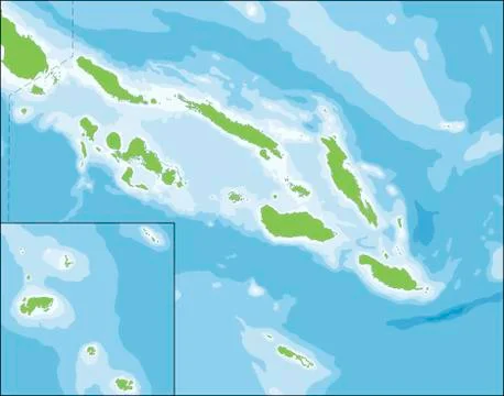 Map of Solomon Islands Stock Illustration